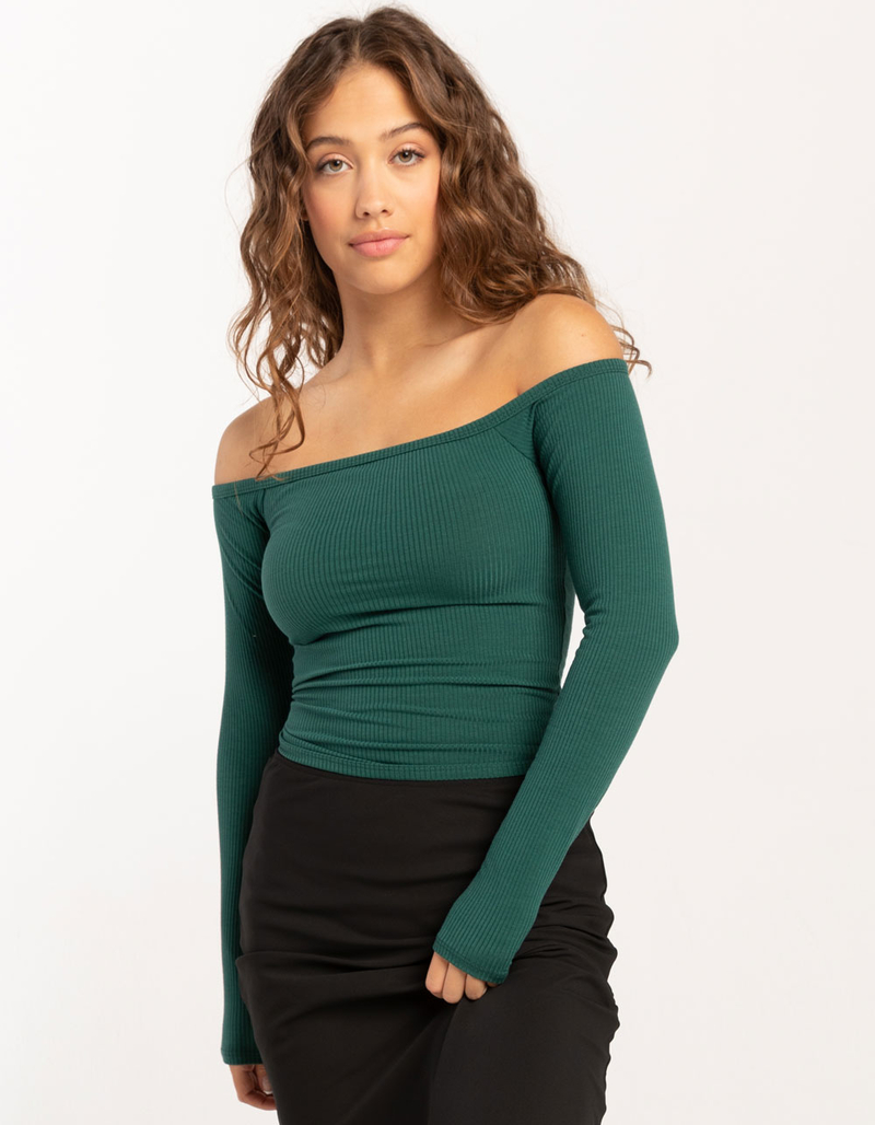 RSQ Womens Off Shoulder Long Sleeve Top image number 0