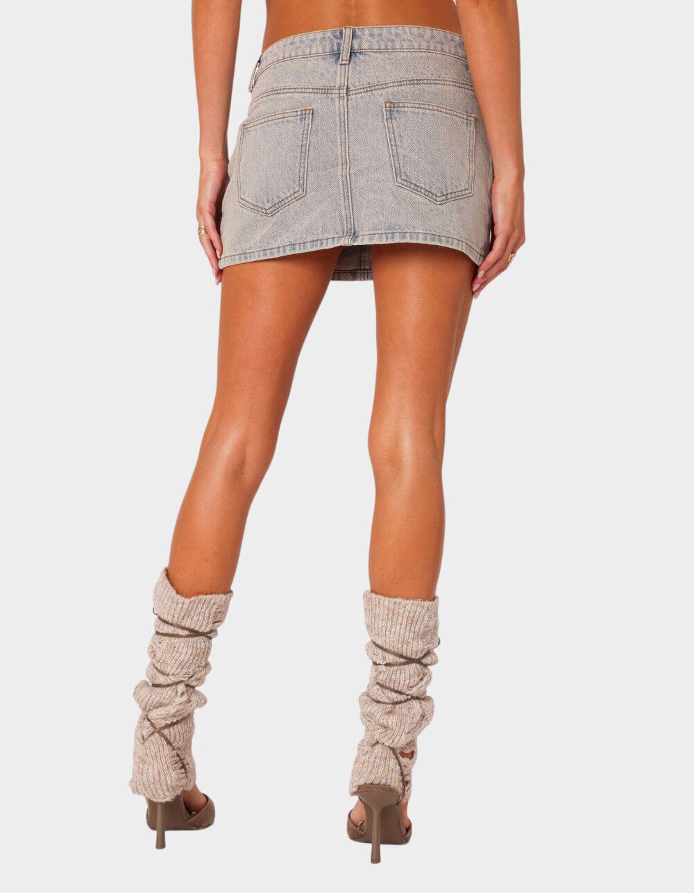 【BAON】Evonzi Washed Denim Mini Skirt EDIKTED Vintage Washed Denim Mini Skirt - LIGHT BLUE | Tillys