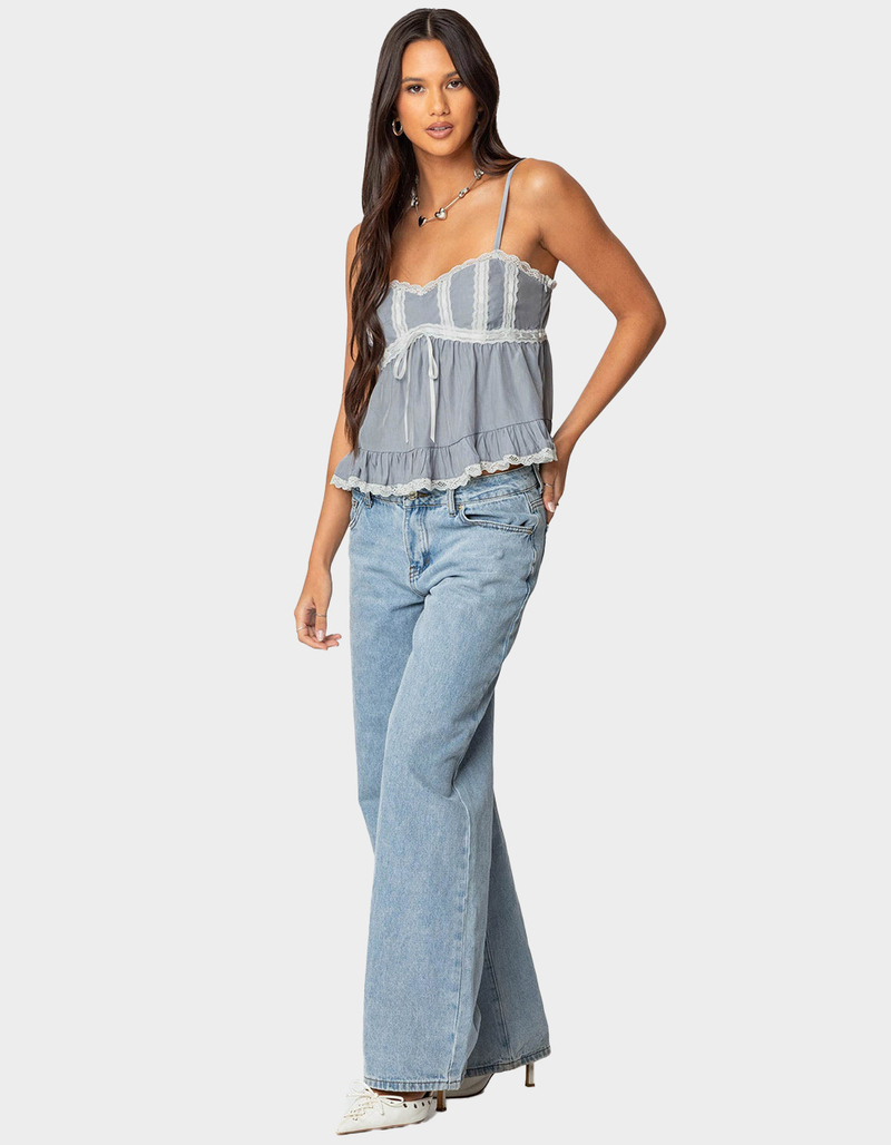 EDIKTED Lace Trim Babydoll Tank Top image number 3