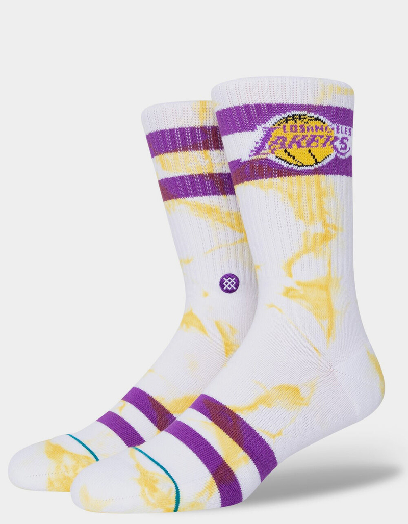 STANCE Lakers Tie Dyed Mens Crew Socks image number 0