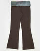 FULL TILT Girls Stripe Fold Over Flare Pants image number 3
