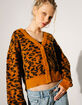 RSQ Womens Fuzzy Leopard Print Cardigan image number 1