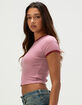 HEART & HIPS Womens Contrast Crewneck Tee image number 3