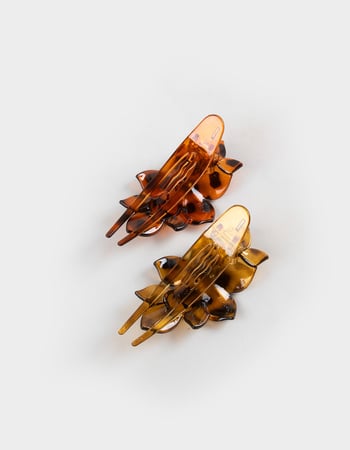 FULL TILT 2 Pack Tortoise Shell Floral Claw Clips Alternative Image