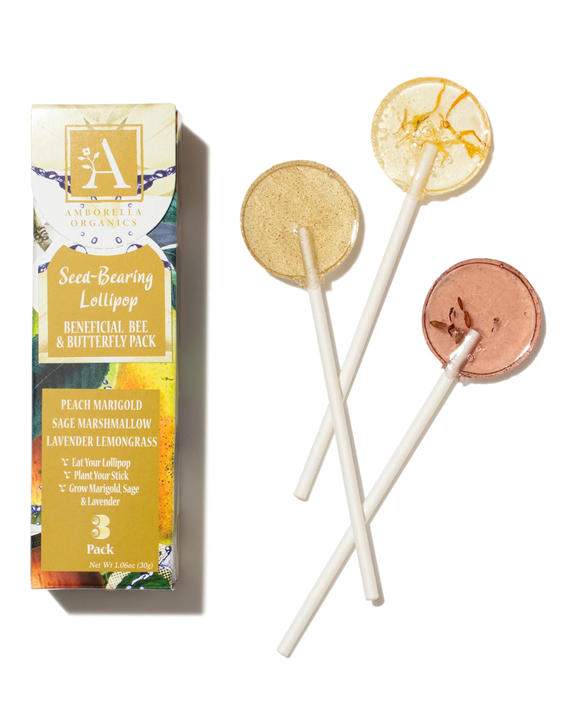 AMBORELLA ORGANICS Beneficial Bee & Butterfly Lollipop 3 Pack image number 1