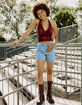 FULL TILT Floral Mesh Womens Halter Top image number 6