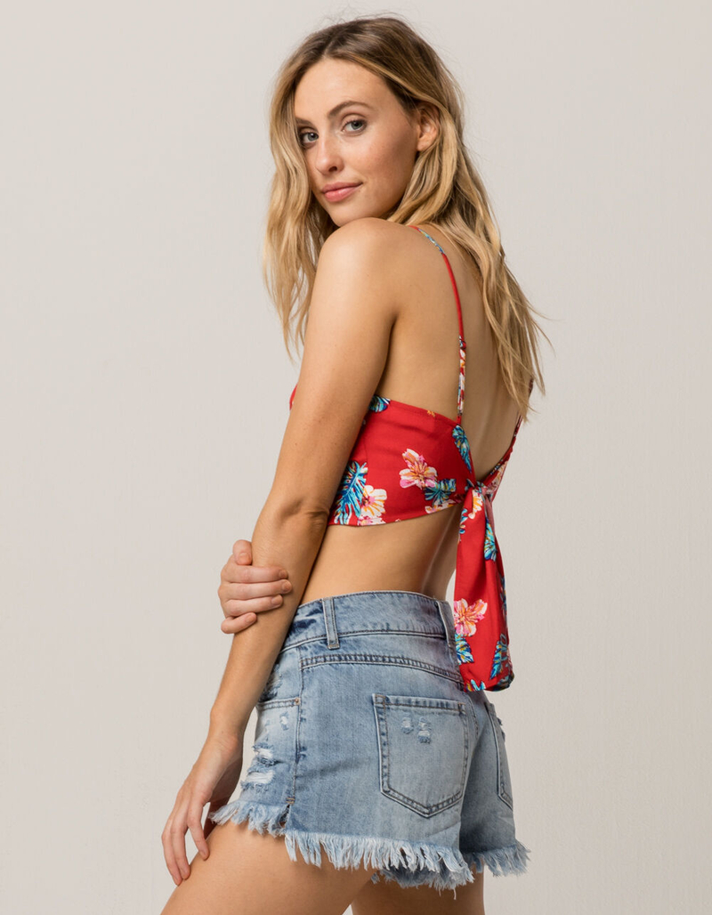 ELODIE Tropical High Neck Womens Crop Top image number 1