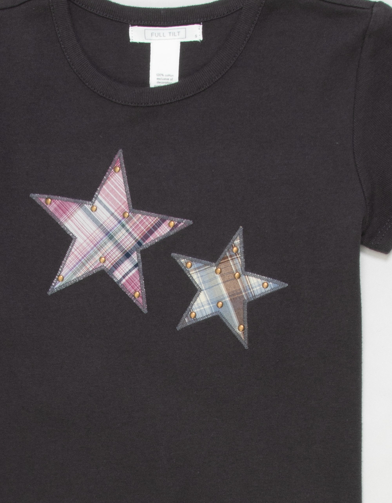 FULL TILT Plaid Stud Star Girls Tee image number 1
