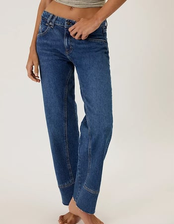FREE PEOPLE Risk Taker Womens Mid Rise Straight Jeans Alternative Image