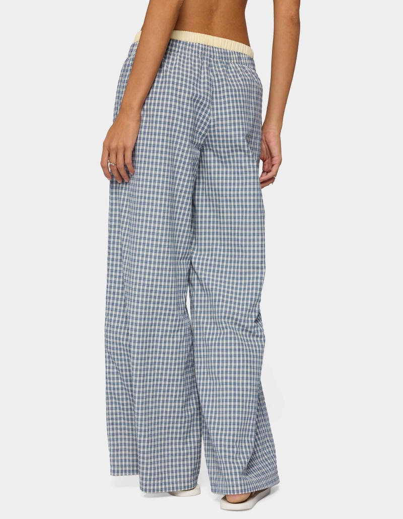 EDIKTED Indya Contrast Plaid Wide Leg Pants image number 2
