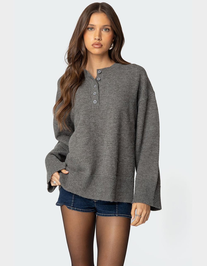 EDIKTED Montana Oversized Button Sweater image number 0