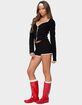 EDIKTED Sansa Lacey Knit Micro Shorts image number 4