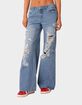 EDIKTED Low Rise Distressed Wide Leg Jeans image number 1