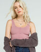 FULL TILT Seamless Henley Womens Lilac Crop Tank image number 1