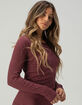 FULL TILT Rib Picot Trim Womens Long Sleeve Tee image number 3