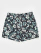 RSQ Mens Floral Leaves 5" Swim Shorts image number 1