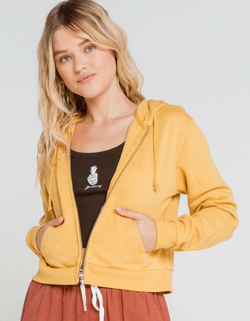 FULL TILT Essentials Womens Mustard Crop Hoodie image number 0