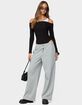 EDIKTED Layered Ribbed Off Shoulder Bodysuit image number 5