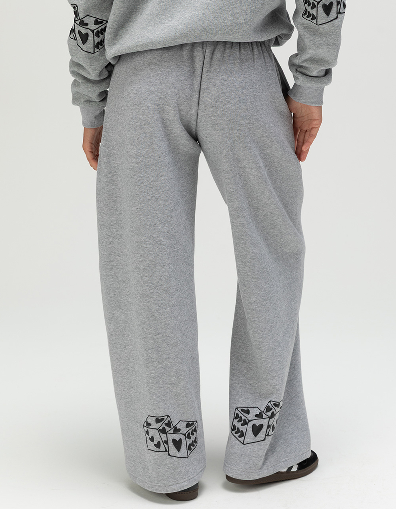 FULL TILT Dice Print Womens Wide Leg Sweatpants image number 0