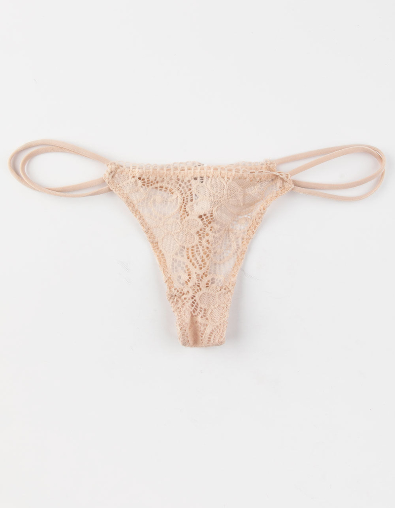 FULL TILT Lace Loop Waist Nude Womens Thong image number 0