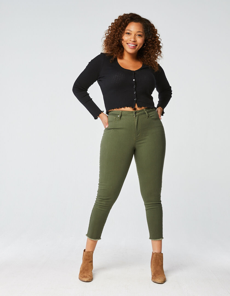 RSQ High Rise Ankle Womens Olive Skinny Jeans image number 4