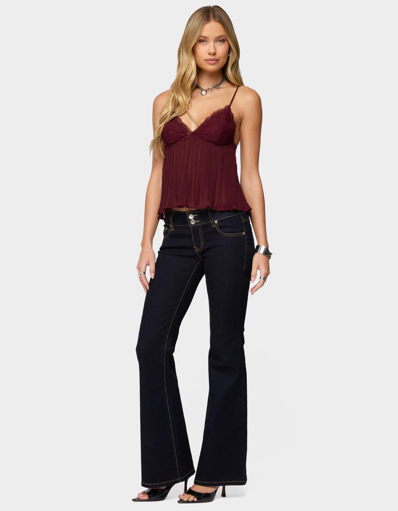 EDIKTED Rhian Lacey Pleated Babydoll Top image number 3