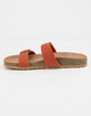 SODA Double Buckle Rust Womens Slide Sandals image number 3