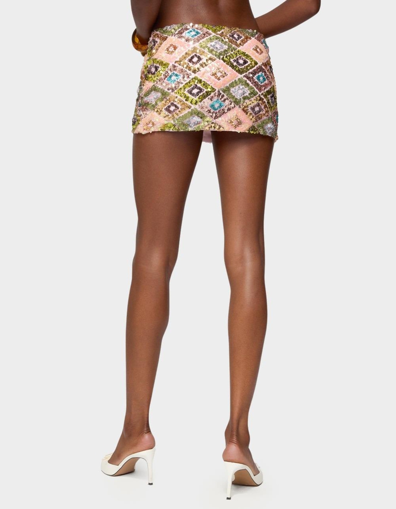 EDIKTED Naama Sequin Mini Skort image number 2