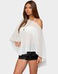 EDIKTED Sheer Chiffon Asymmetric Poncho image number 2