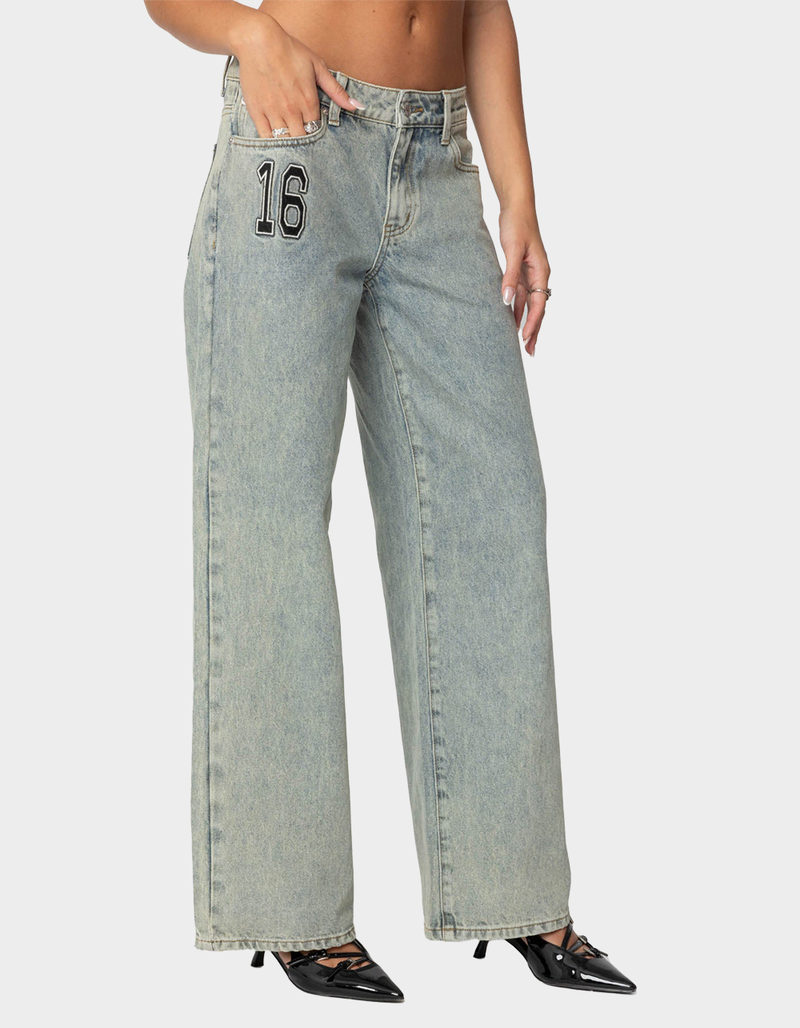 EDIKTED 16 Vintage Acid Wash Jeans LIGHT BLUE Tillys