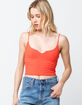 HEART & HIPS Split V Womens Red Crop Tank image number 1