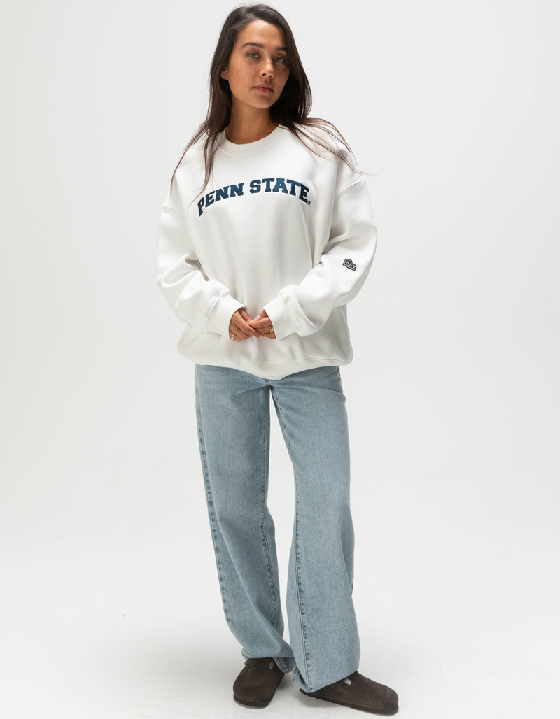 HYPE AND VICE Penn State University Womens Crewneck Sweatshirt WHITE