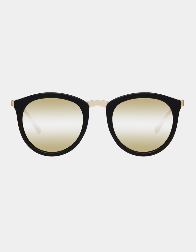 LE SPECS No Smirking Matte Black Mirror Sunglasses image number 1