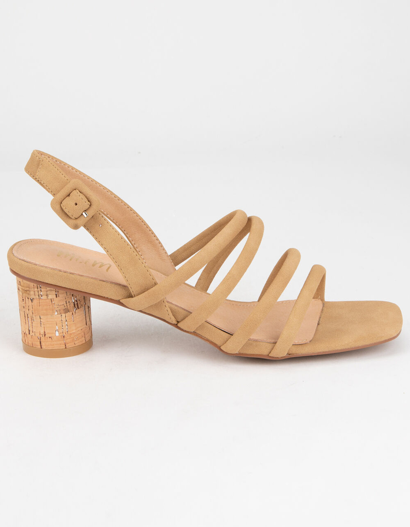 MI.IM Zoey Strappy Cork Womens Nude Block Heels image number 1