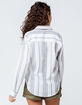 SKY AND SPARROW Textured Stripe Button Front Womens Top image number 3