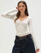 BDG Urban Outfitters Diana Layering Womens Lace Trim Henley Top image number 1
