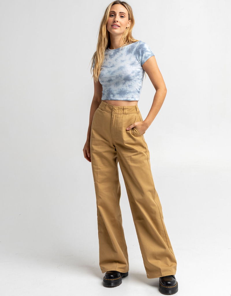 DICKIES Skater Womens Camel Wide Leg Work Pants image number 0