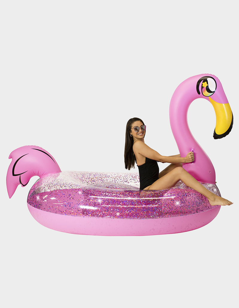 POOLCANDY Glitter Flamingo Gigantic Beach & Pool Raft image number 2