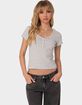 EDIKTED Kady Striped Henley Tee image number 1