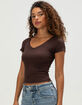 TILLYS V-Neck Rib Womens Tee image number 3