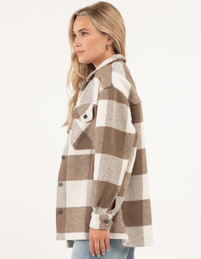 RSQ Womens Plaid Woven Shacket image number 3