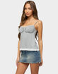 EDIKTED Jorja Lacey Babydoll Henley Top image number 2