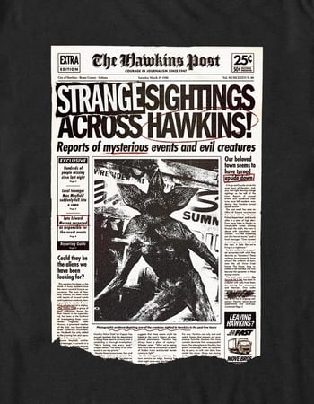 STRANGER THINGS Strange Sightings Across Hawkins Unisex Tee Alternative Image