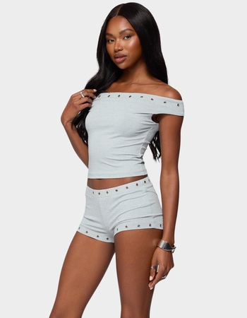 EDIKTED Neriah Grommet Off Shoulder Top Alternative Image