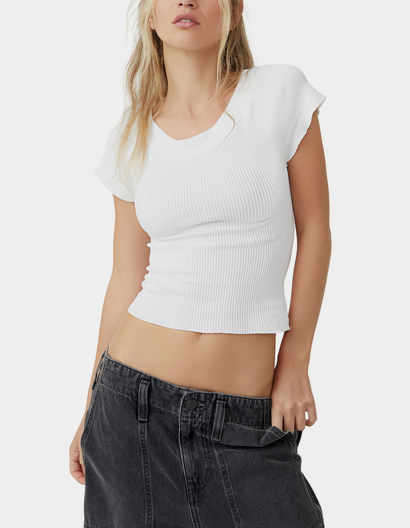 FREE PEOPLE Seamless Off The Shoulder Ribbed Womens Top image number 0