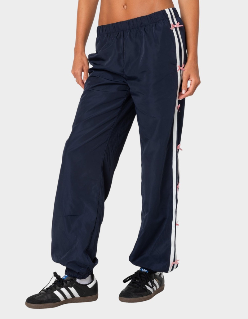 EDIKTED Bow Stripe Nylon Track Pants image number 3