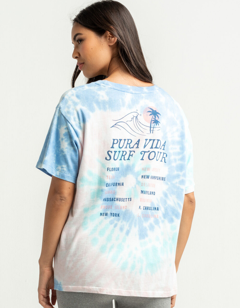 PURA VIDA Surf Tour Womens Tie Dye Tee image number 0