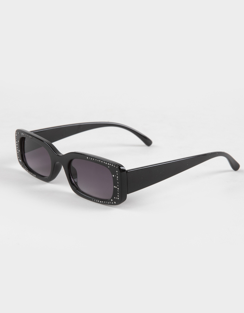 RSQ Rectangle Rhinestone Sunglasses image number 0