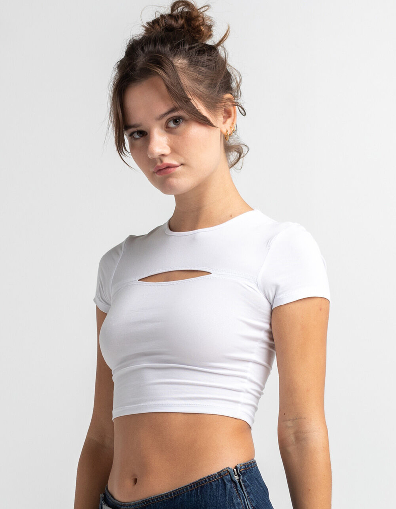 DESTINED Cutout Womens Crop Top image number 0