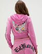 ED HARDY Panther Womens Velour Zip-Up Hoodie image number 2
